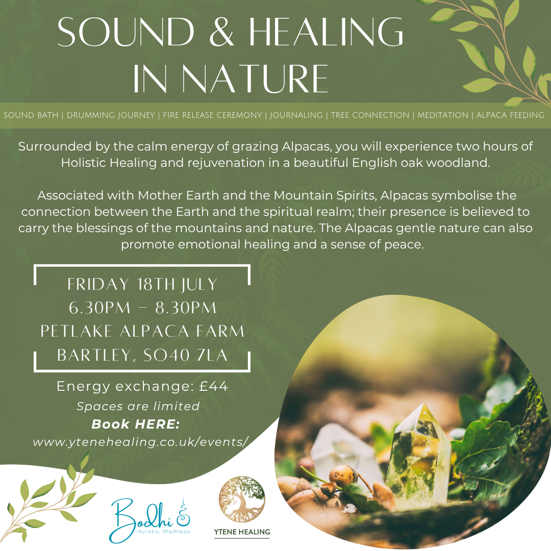 Sound and healing in nature event flyer_July 25